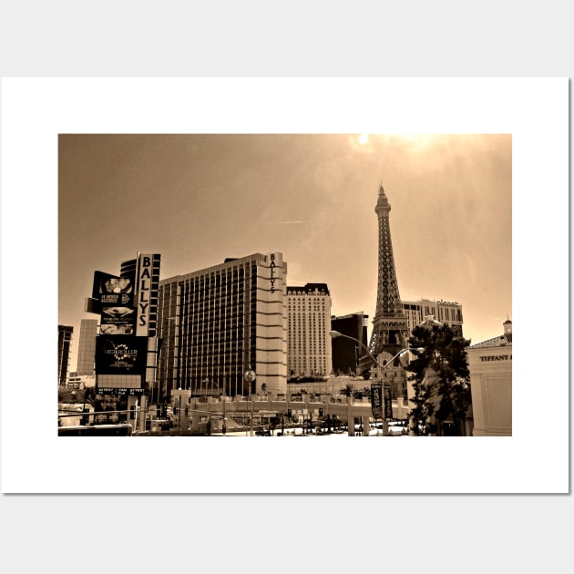 Eiffel Tower Paris and Bally's Hotel Las Vegas America Wall Art by AndyEvansPhotos